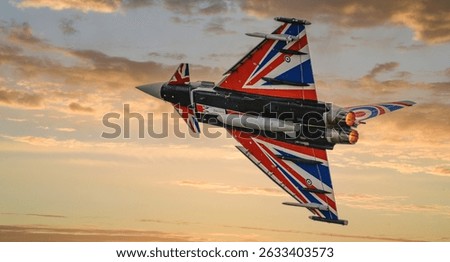 RAF Typhoon Banking At Sunset