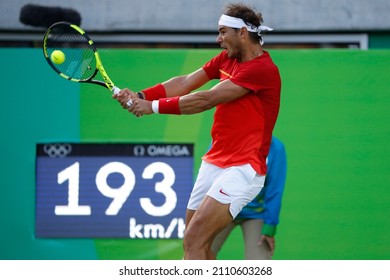 Rafael Nadal Tennis Player From Spain Competing At The Rio 2016 Summer Olympic Games. Spanish Famous Athlete On Court, Former World Number One ATP Rankings Leader - Rio De Janeiro, Brazil, 08.12.2016