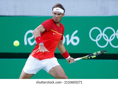 Rafael Nadal Tennis Player From Spain Competing At The Rio 2016 Summer Olympic Games. Spanish Famous Athlete On Court, Former World Number One ATP Rankings Leader - Rio De Janeiro, Brazil, 08.12.2016