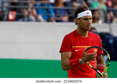 Rafael Nadal Tennis Player From Spain Competing At The Rio 2016 Summer Olympic Games. Spanish Famous Athlete On Court, Former World Number One ATP Rankings Leader - Rio De Janeiro, Brazil, 08.12.2016