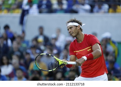 Rafael Nadal Tennis Player From Spain Competing At The Rio 2016 Summer Olympic Games. Spanish Famous Athlete On Court, Former World Number One ATP Rankings Leader - Rio De Janeiro, Brazil, 08.12.2016