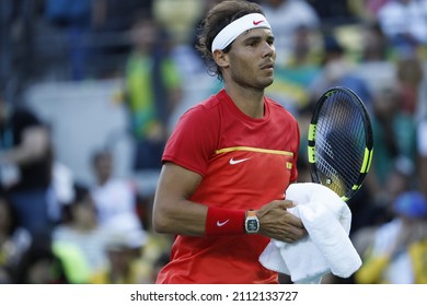 Rafael Nadal Tennis Player From Spain Competing At The Rio 2016 Summer Olympic Games. Spanish Famous Athlete On Court, Former World Number One ATP Rankings Leader - Rio De Janeiro, Brazil, 08.12.2016