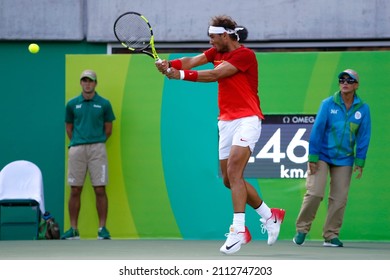 Rafael Nadal Tennis Player From Spain Competing At The Rio 2016 Summer Olympic Games. Spanish Famous Athlete On Court, Former World Number One ATP Rankings Leader - Rio De Janeiro, Brazil, 08.12.2016