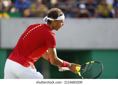 Rafael Nadal Tennis Player From Spain Competing At The Rio 2016 Summer Olympic Games. Spanish Famous Athlete On Court, Former World Number One ATP Rankings Leader - Rio De Janeiro, Brazil, 08.12.2016