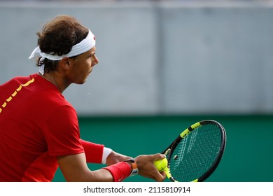 Rafael Nadal Tennis Player From Spain Competing At The Rio 2016 Summer Olympic Games. Spanish Famous Athlete On Court, Former World Number One ATP Rankings Leader - Rio De Janeiro, Brazil, 08.12.2016