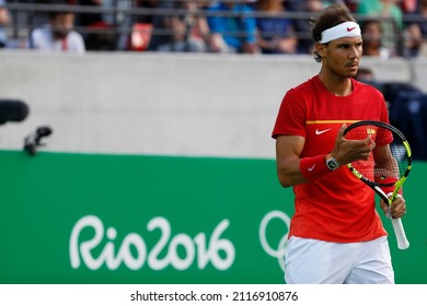 Rafael Nadal Tennis Player From Spain Competing At The Rio 2016 Summer Olympic Games. Spanish Famous Athlete On Court, Former World Number One ATP Rankings Leader - Rio De Janeiro, Brazil, 08.12.2016