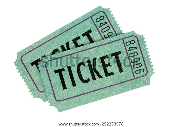 Raffle Ticket Two Green Raffle Movie Stock Photo (Edit Now) 252253576