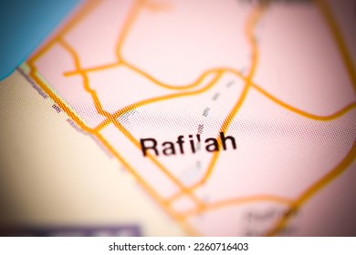 Rafi'ah on a geographical map of Israel