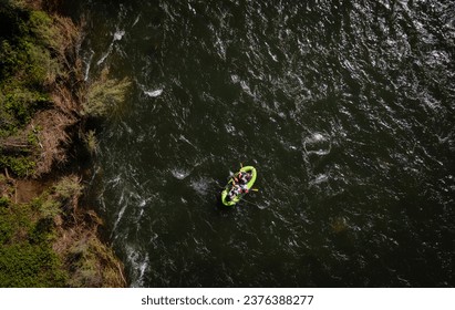 Rafters head down the Lower Fork of the American River on Saturday, May 27, 2023.