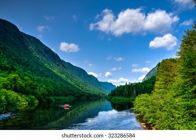 Rafting Down The River On A Warm Summer Day, Jacques-Cartier Park, Quebec, Canada