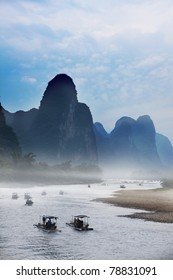 Rafting On Li River, Guilin, China