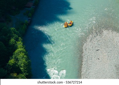 Rafting On The Rapids Of The River. Sochi. Summer 2016.