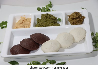 Ragi Idli With Variety Chutney