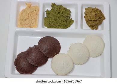 Ragi Idli In The White Plate