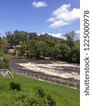 The raging falls of the Sheboygan River in Sheboygan Falls, WI.