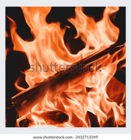 Raging Flames ntense Fire Consuming Wood