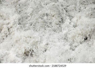 Raging Muddy Water Of A Mountain River