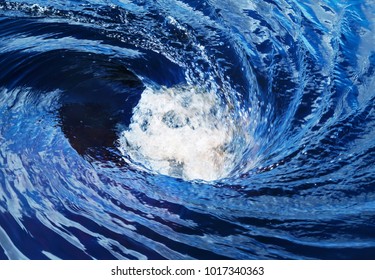 The Raging Whirlpool On Surface Of The Deep River