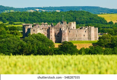 Raglan Castle, Monmouthshire, Wales, UK