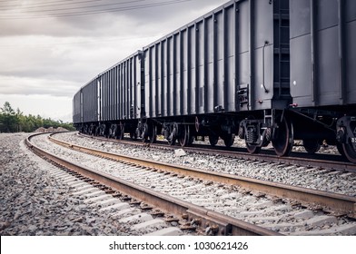 rail freight cars on rails