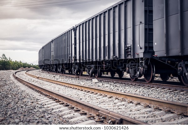 rail freight cars on\
rails
