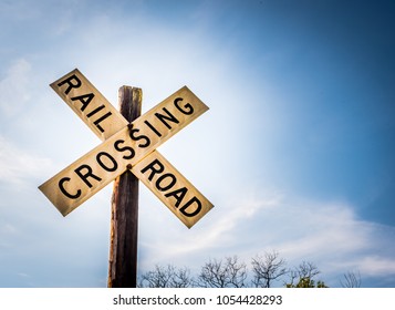 Rail Road Crossing Sign Stock Photo (Edit Now) 1054428302