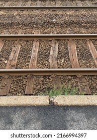 Rail Road Tracks On Wooden Ties