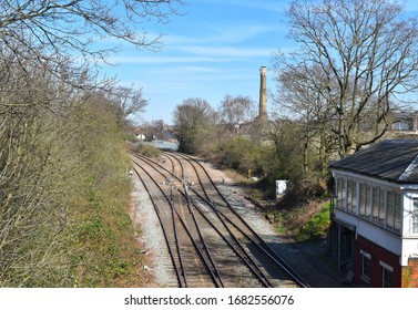 Rail Transport Network Across UK View From Above Of A Junction Where Two Or More Routes Converge Or Diverge This Implies Physical Connection Between The Train Tracks Provided By Points And Signalling