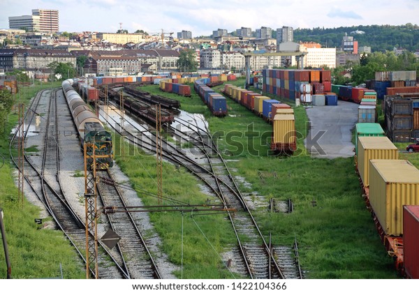 Rail Yard\
Railroad Tracks for Sorting Rolling\
Stock
