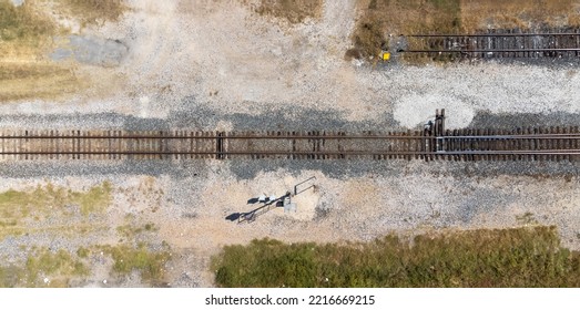 Railroad Aerial View In Humble, Texas.