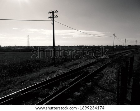 Similar – ENDSTATION IDYLLE | rails nature romance sunset