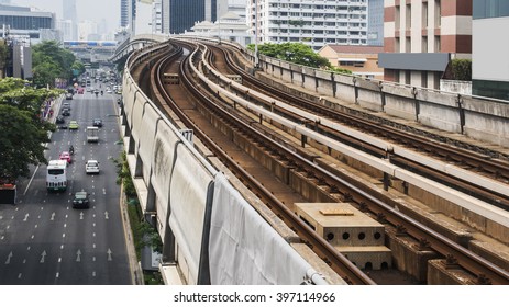 Railroad Of BTS Sky Train In Thailand