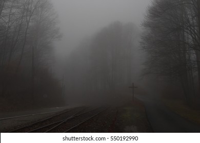 Railroad In The Mist, Balsam Mountain, Great Smoky Mountains, North Carolina