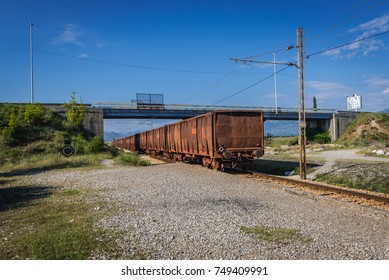 Railroad Station Near Podgorica International Airport In Montenegro