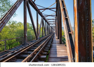 Railroad Steel Bridge on the Mures river, Romania