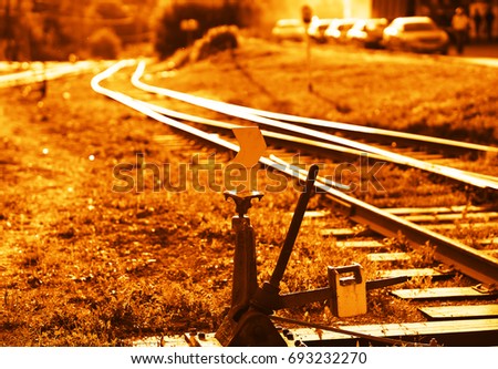 Railroad track switch background