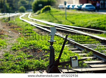 Railroad track switch background