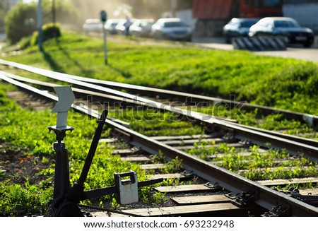 Railroad track switch background