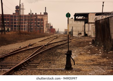 Railroad tracks in Detroit, Michigan - Powered by Shutterstock