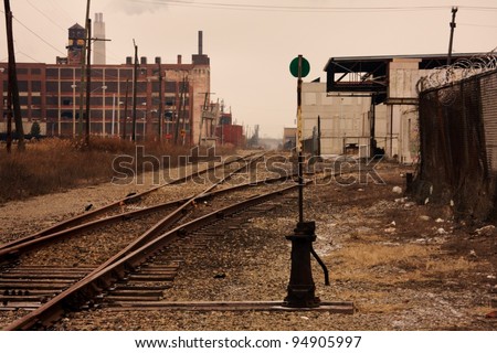 Railroad tracks in Detroit, Michigan