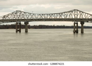 Railroad Tracks Over The Tennessee River In Decatur, Alabama