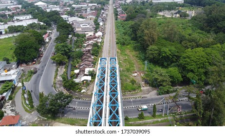 Railway Bridge In The Bengawan Solo River