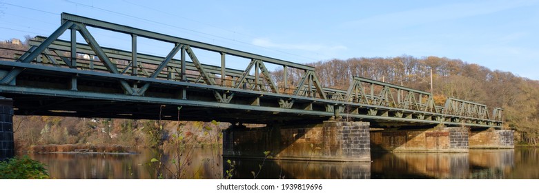 Railway Bridge Crossed The Lenne River