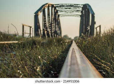 Railway bridge in morning sun