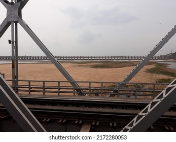 Railway Bridge On Godavari River