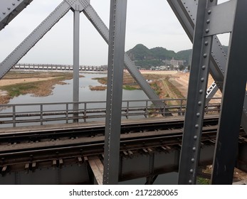 Railway Bridge On Godavari River