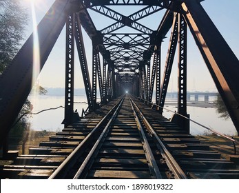 Railway Bridge Over The Punjab River Pakistan