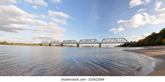 Railway Bridge over the River Volga in Russia. - Powered by Shutterstock