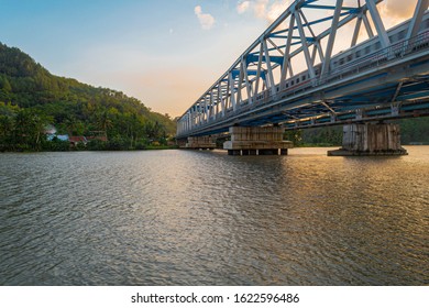 Railway Bridge Over The Serayu River At Banyumas - Indonesia