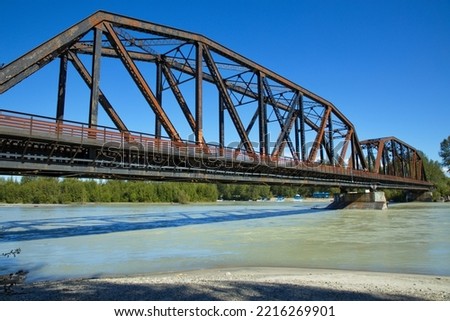 Railway bridge at Talkeetna in Alaska,United States,North America
